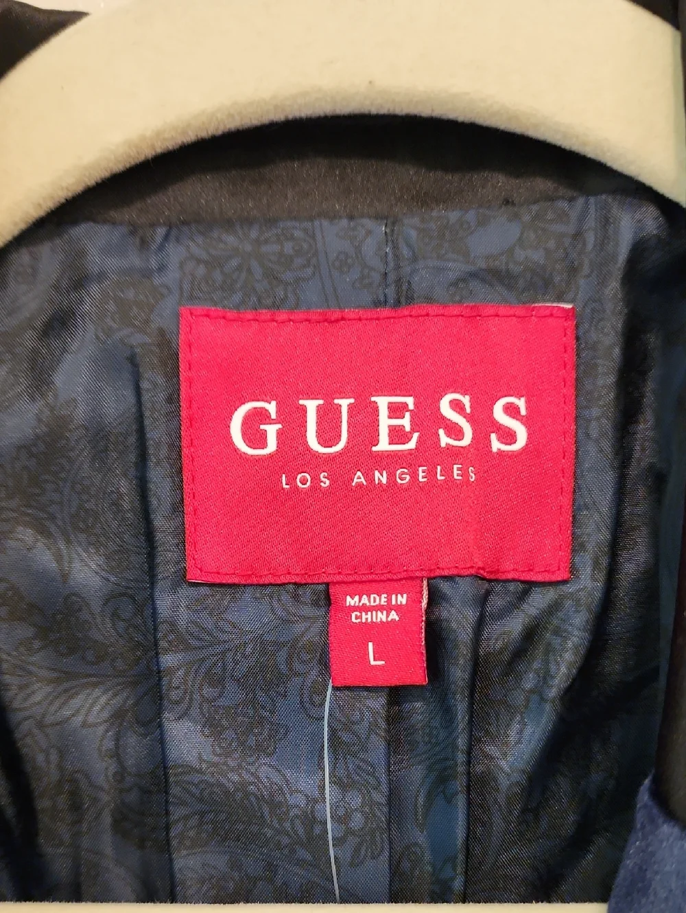 Guess Los Angeles Royal Velvet Blazer Men's Navy Blue/Black Dinner Jacket size L